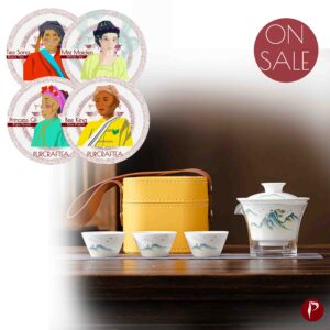 Gaiwan Tea Sample Gift Set Bundle with Gaiwan Travel Tea Set