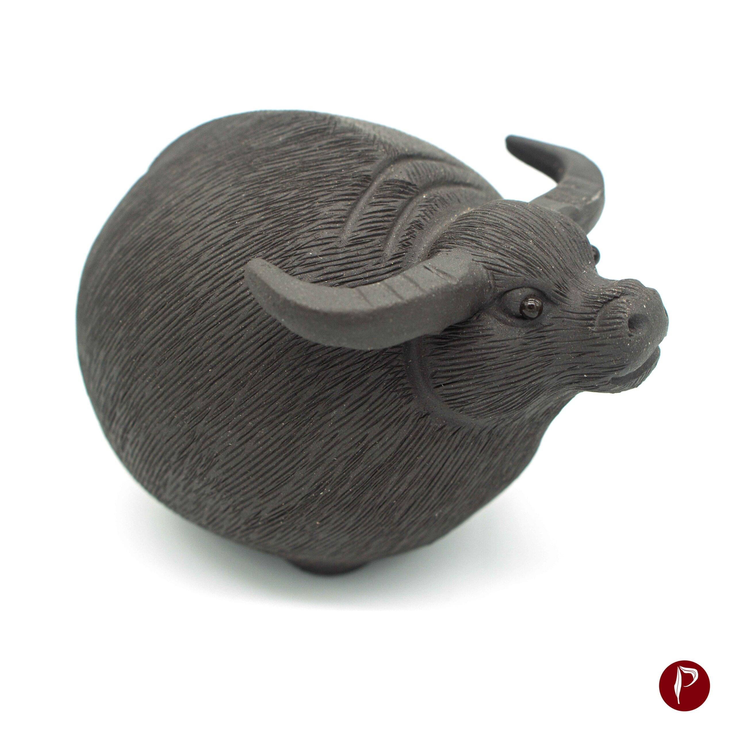 Purcraftea Buffao Tea Pet Dark Grey Round Cute